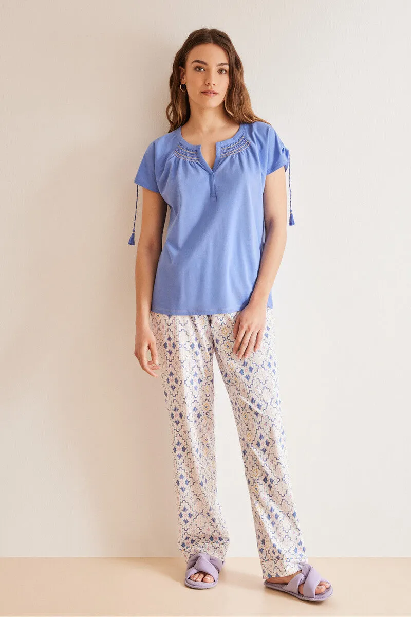 100% Cotton diamond allover pyjamas