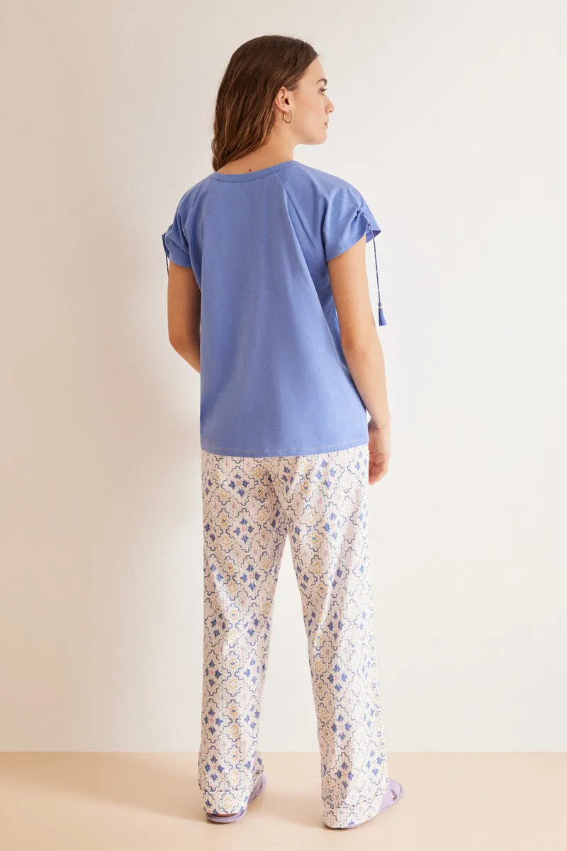 100% Cotton diamond allover pyjamas