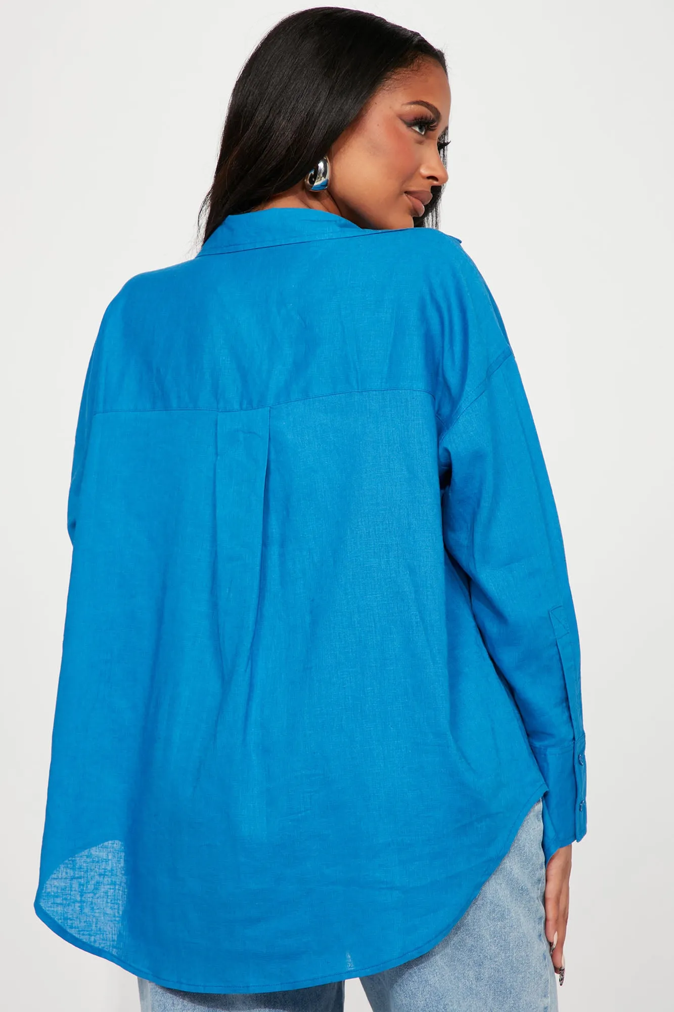 Always Simplistic Linen Shirt - Blue