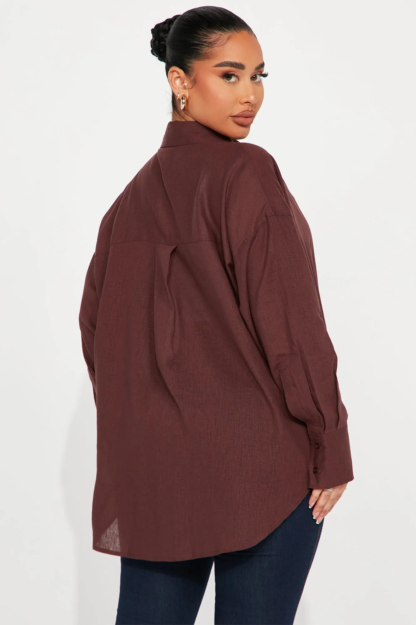 Always Simplistic Linen Shirt - Chocolate