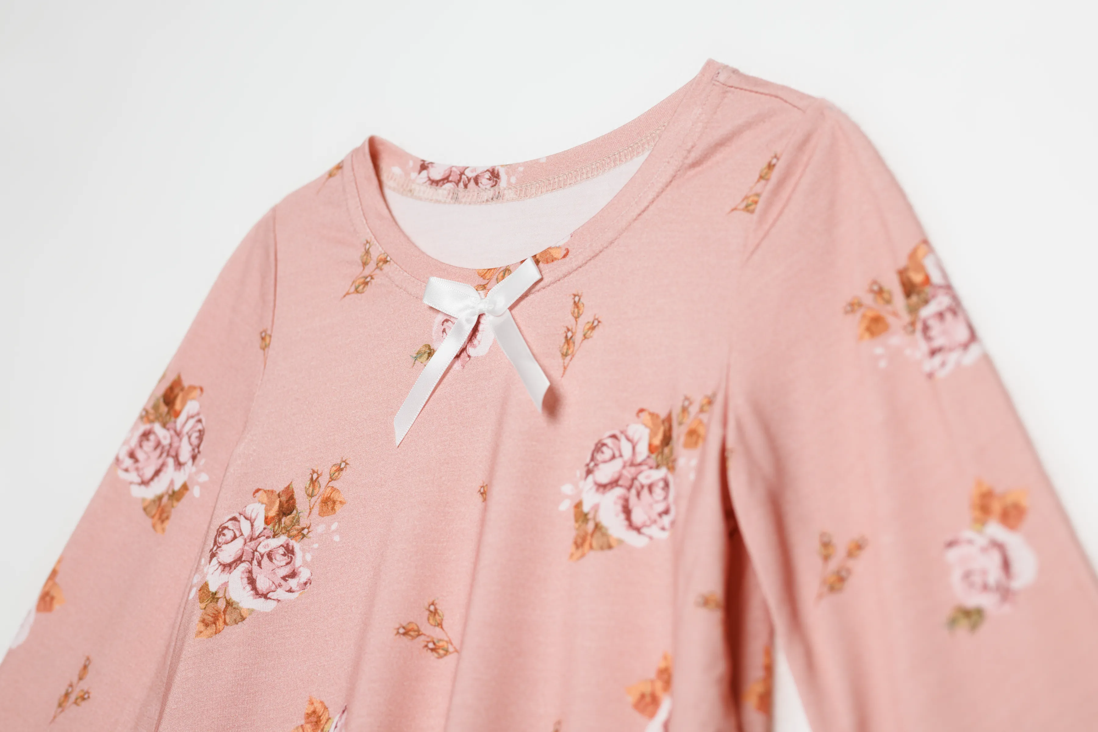 ALYA - GIRLS PYJAMA SET IN DUSTY PINK FLOWERS