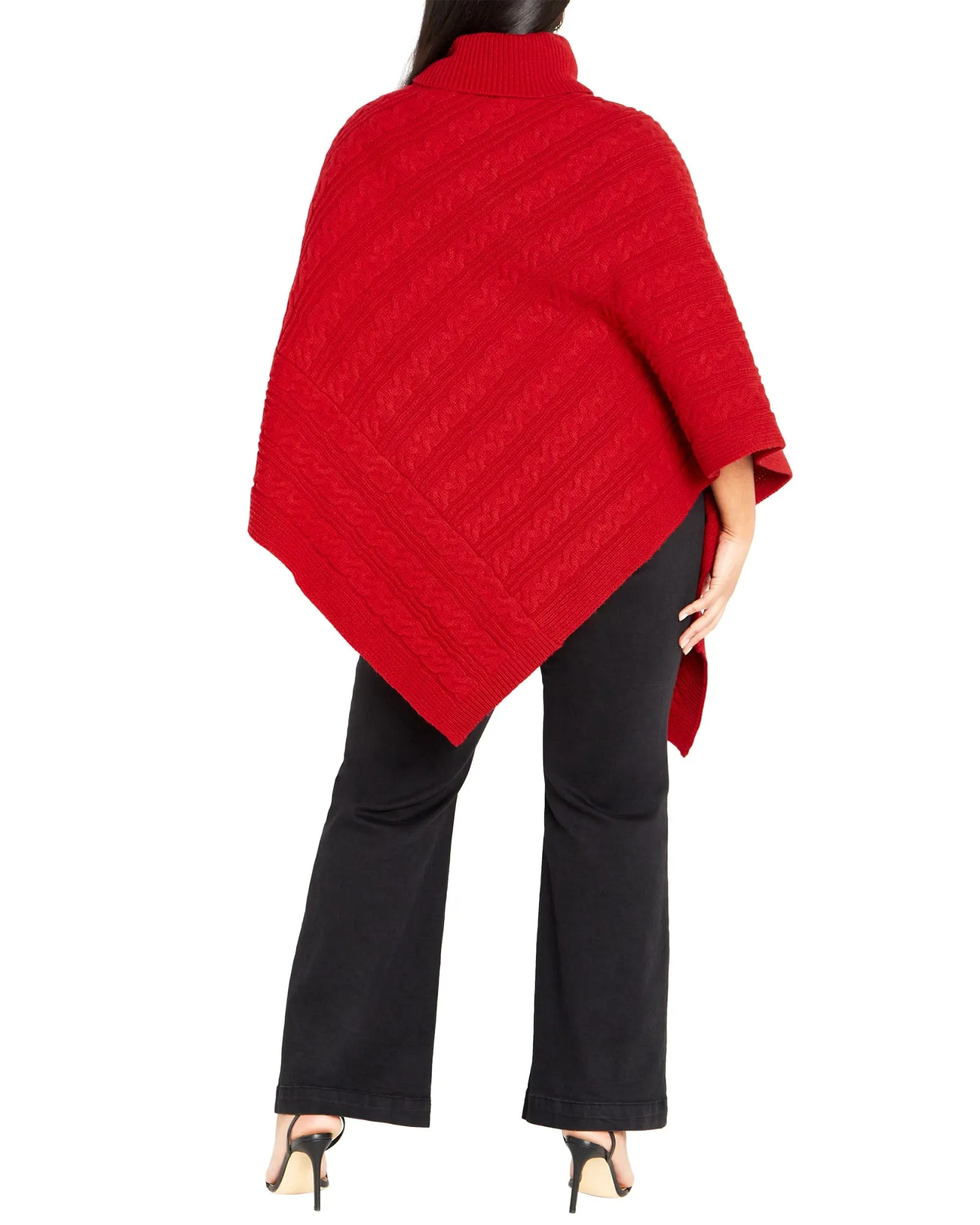 Aria Button Poncho | Red