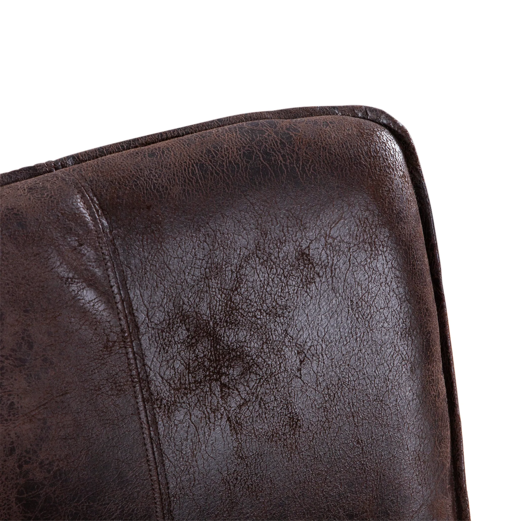 Avery Casual Dark Brown Leather Counter Chair with Matte Brown Legs