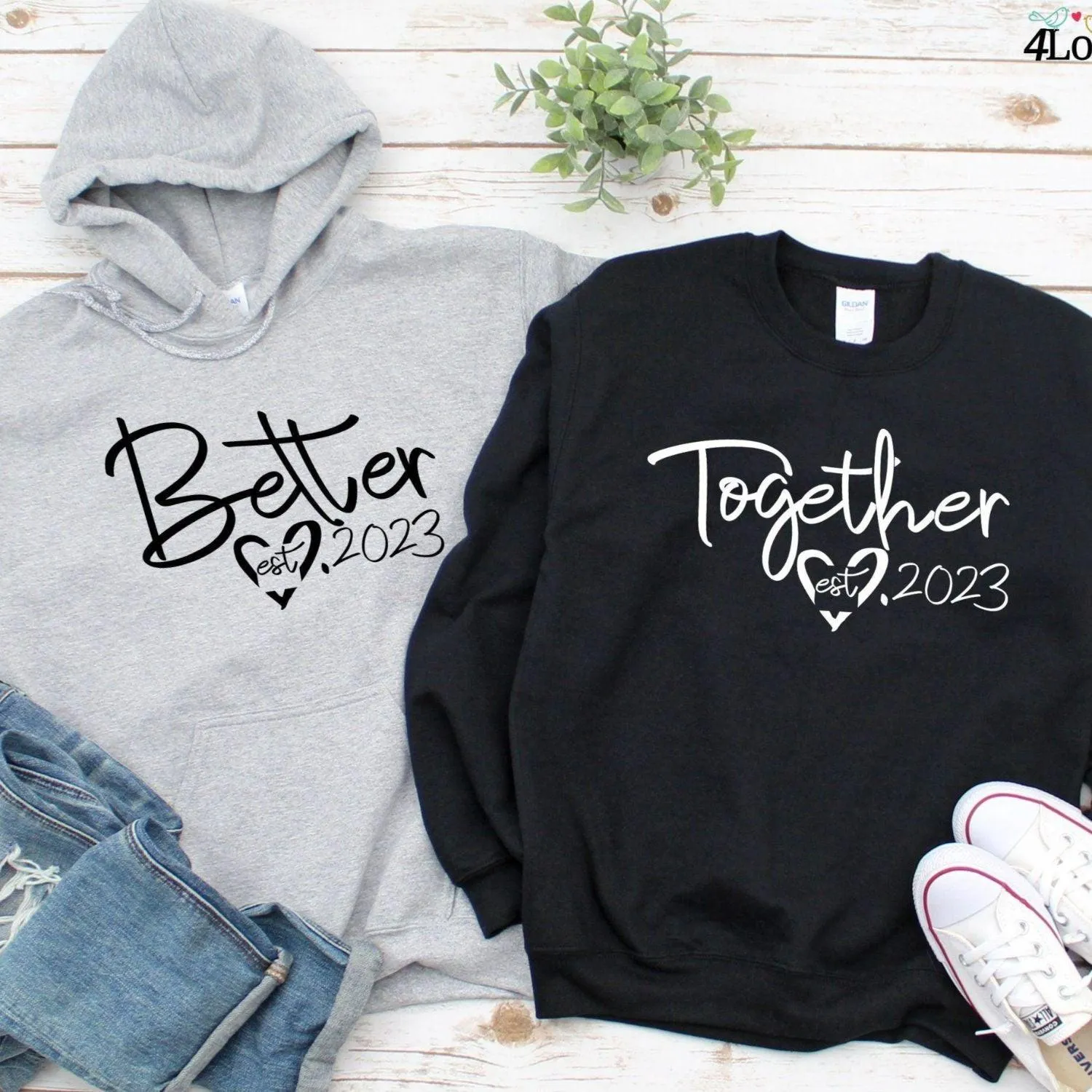 Better Together Custom Est Matching Set: Comfy, Stylish Outfits Perfect for Couples & Duos!