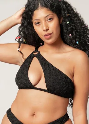 bikini top - amalfi asymmetric - black