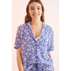 Blue Printed Classic Pyjamas - Blue