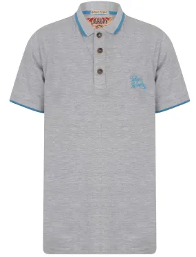 Boys K-Lilestone Cotton Polo Shirt In Light Grey Marl - Tokyo Laundry Kids