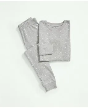 Brooks Brothers Kids Cotton Printed Pajama Set Grey Heather