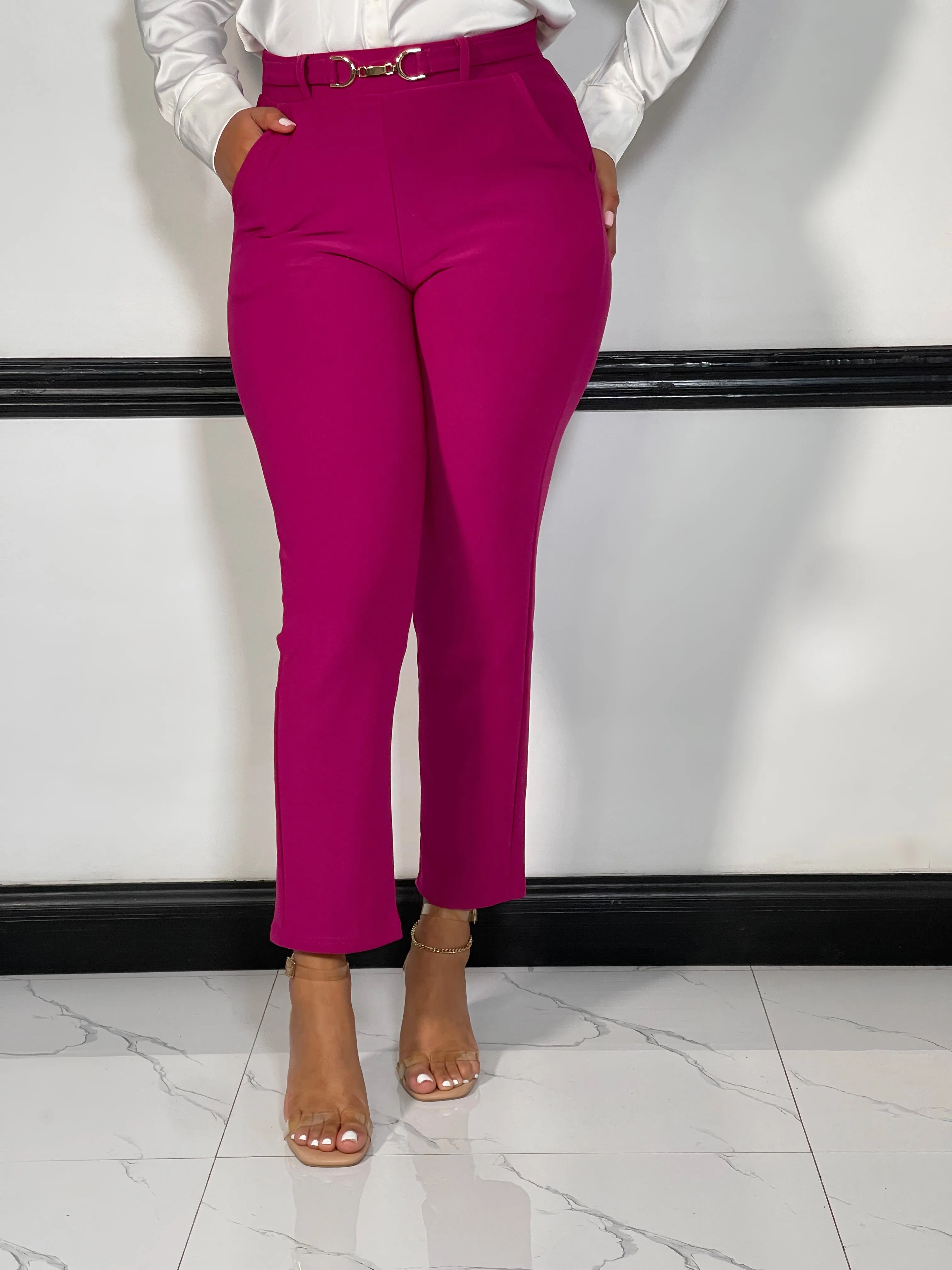 Business As Usual Pants-Dark Magenta(RESTOCKED)