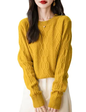 Candice Woman Vintage Soft Long Sleeve Knitted Sweater