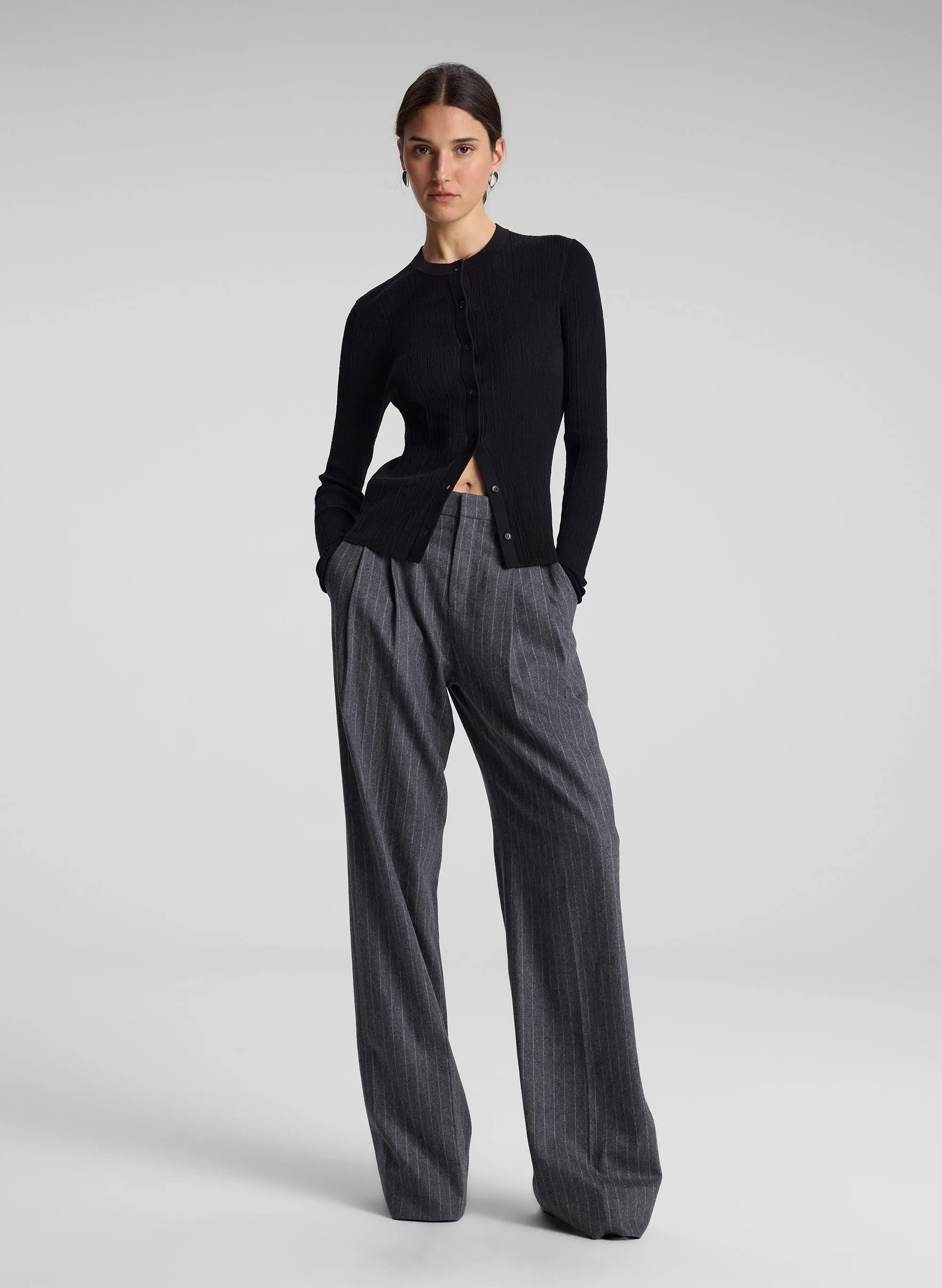 Charles Wool Cashmere Pinstripe Pant