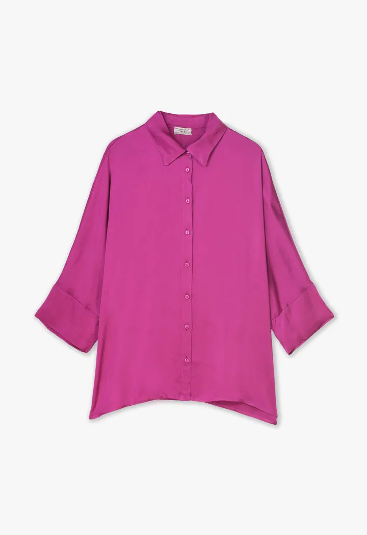 Choice Solid Oversize Shirt Fushia