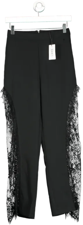 Cider Black Lace Panel Trousers XS