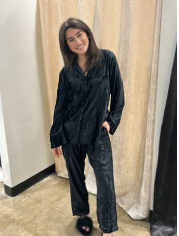 Crushed Velvet Pajama Set