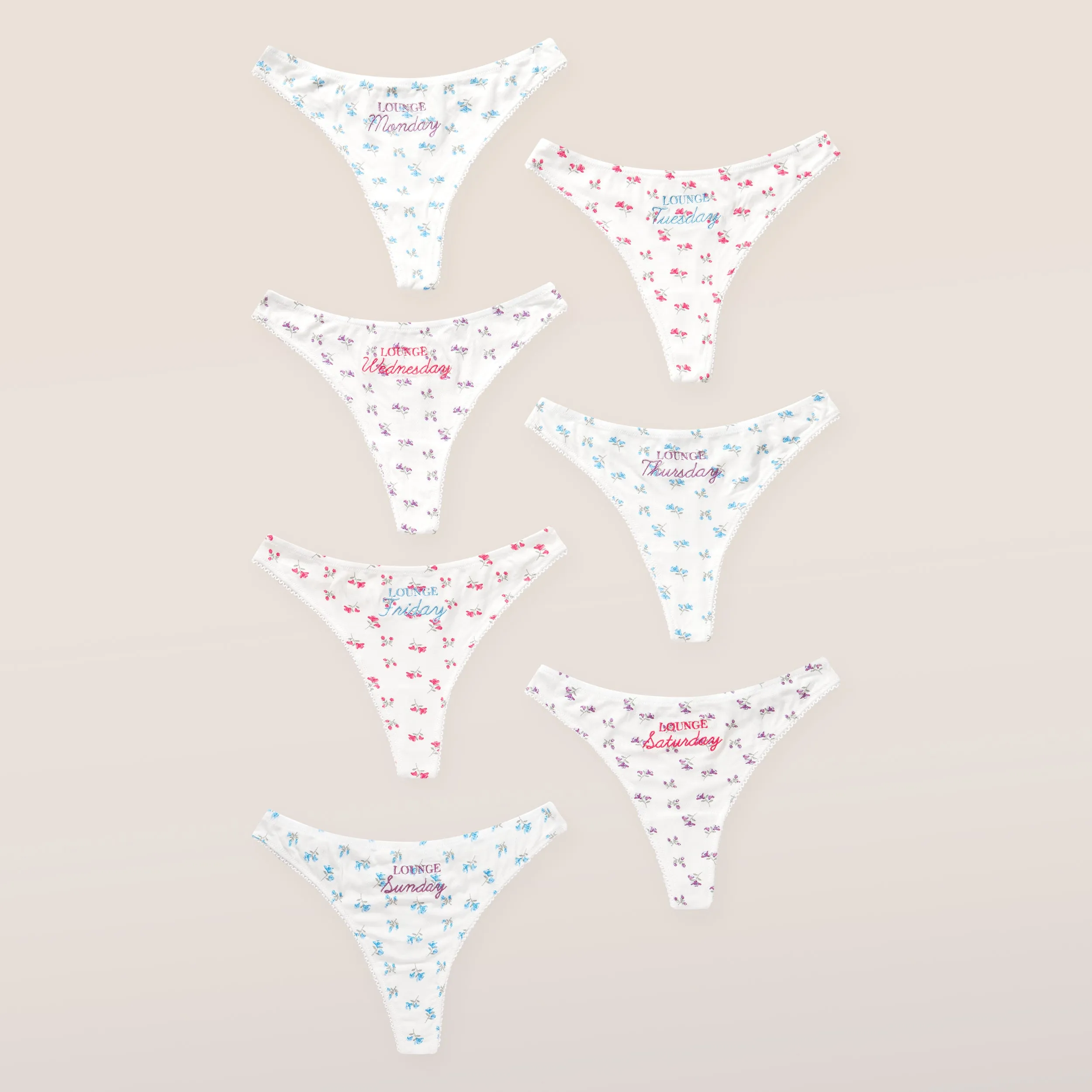 Days of the Week Thong (7-Pack) - Print