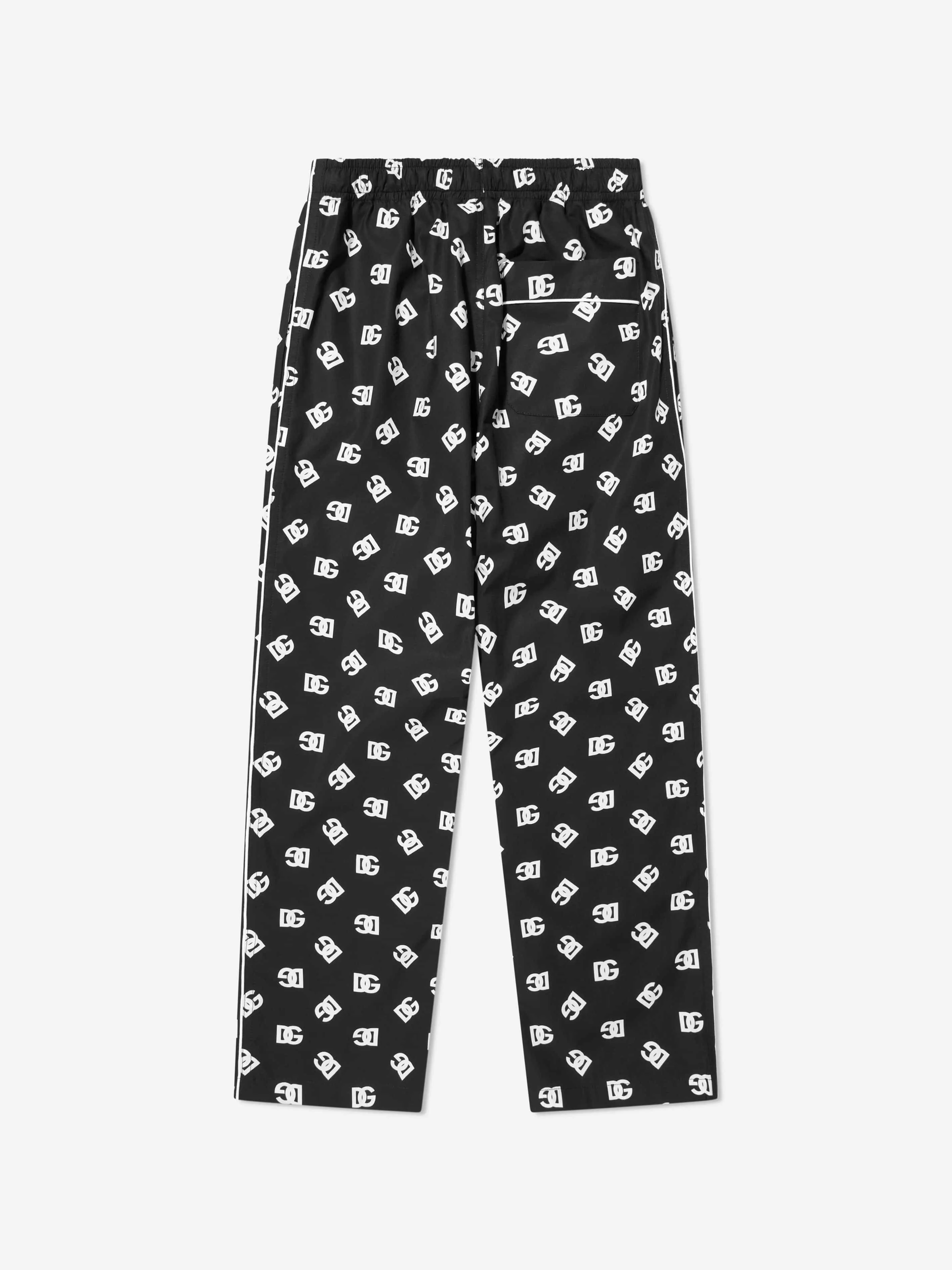 Dolce & Gabbana Boys Logo Print Pyjama Bottoms in Black