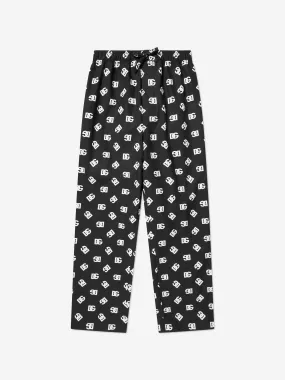 Dolce & Gabbana Boys Logo Print Pyjama Bottoms in Black