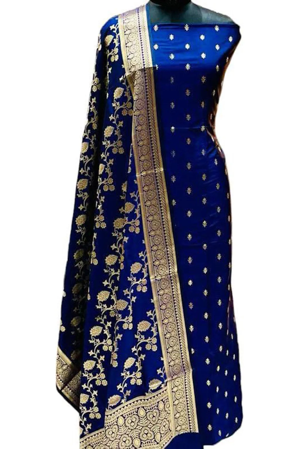 Elegant Blue Banarasi Silk Suit Set