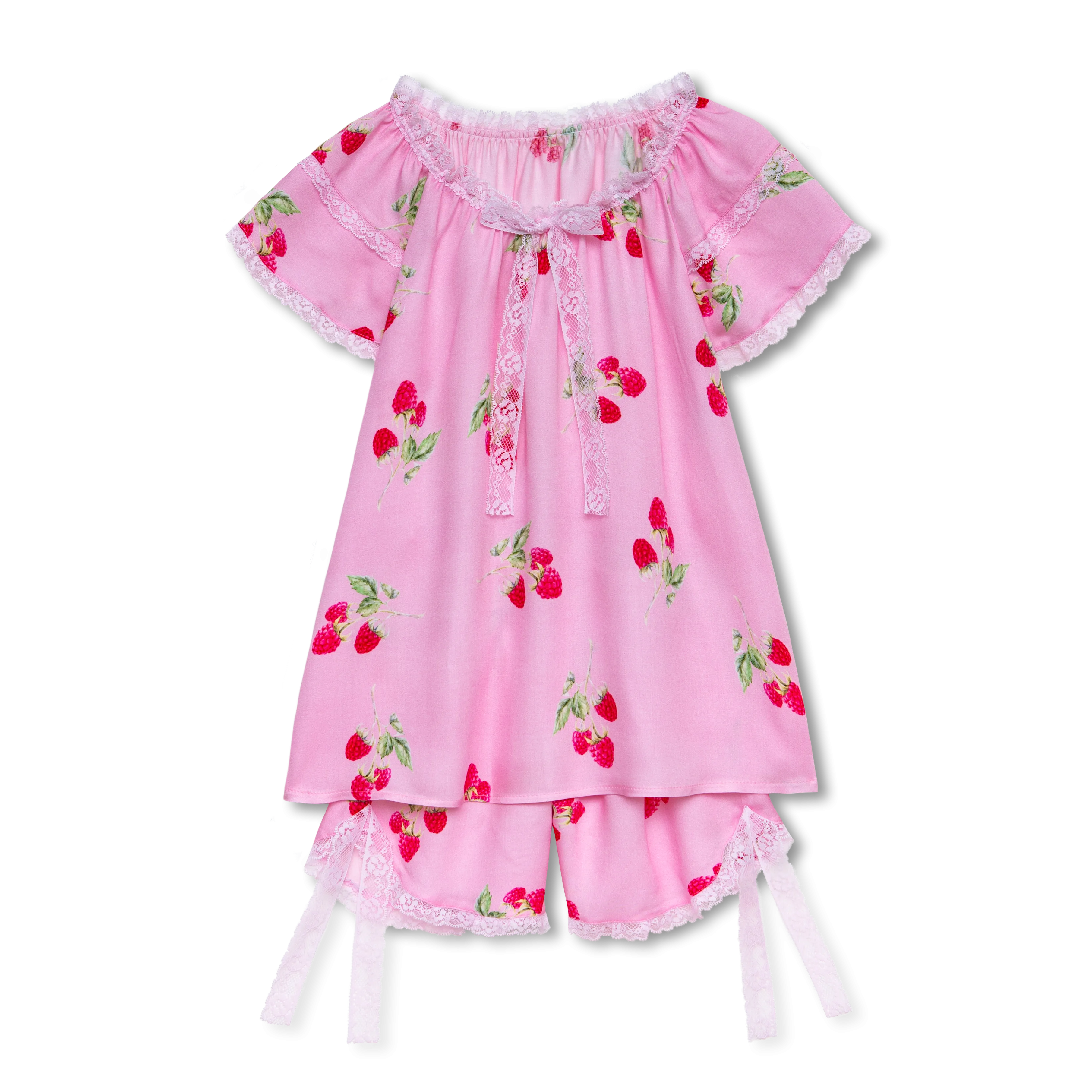 ELIANA - GIRLS VISCOSE PYJAMA RASPBERRY PRINT