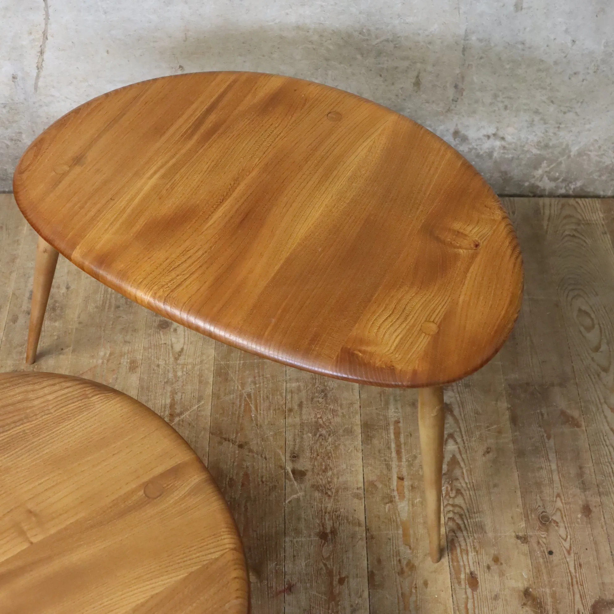 Ercol Elm & Beech Pebble Nest of Tables - 3003a