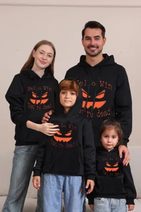 Evil Black Pumpkin Halloween Hooded Family Sweatshirts