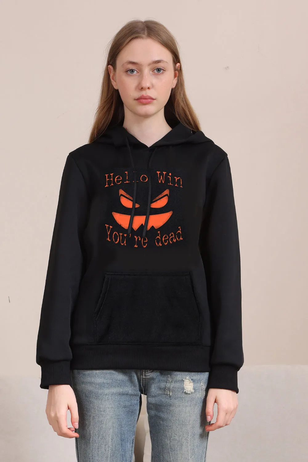 Evil Black Pumpkin Halloween Hooded Family Sweatshirts