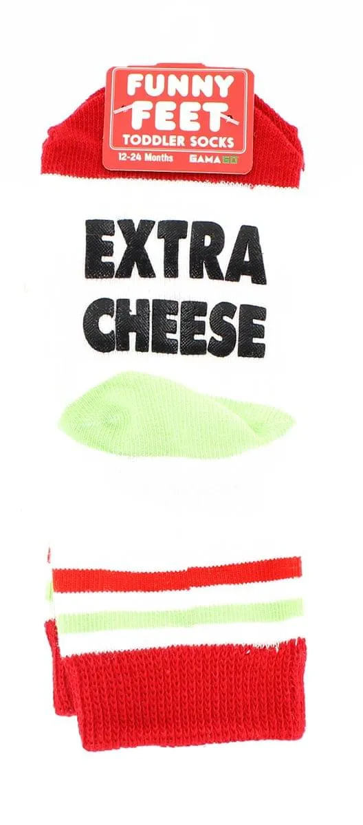 Funny Feet Toddler Socks: Extra Cheese