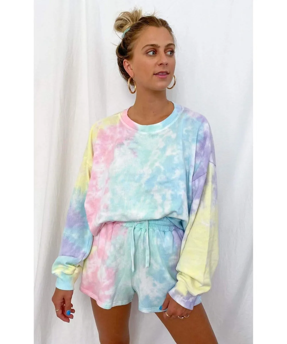 Girlfriend Shorts Rainbow Tie Dye