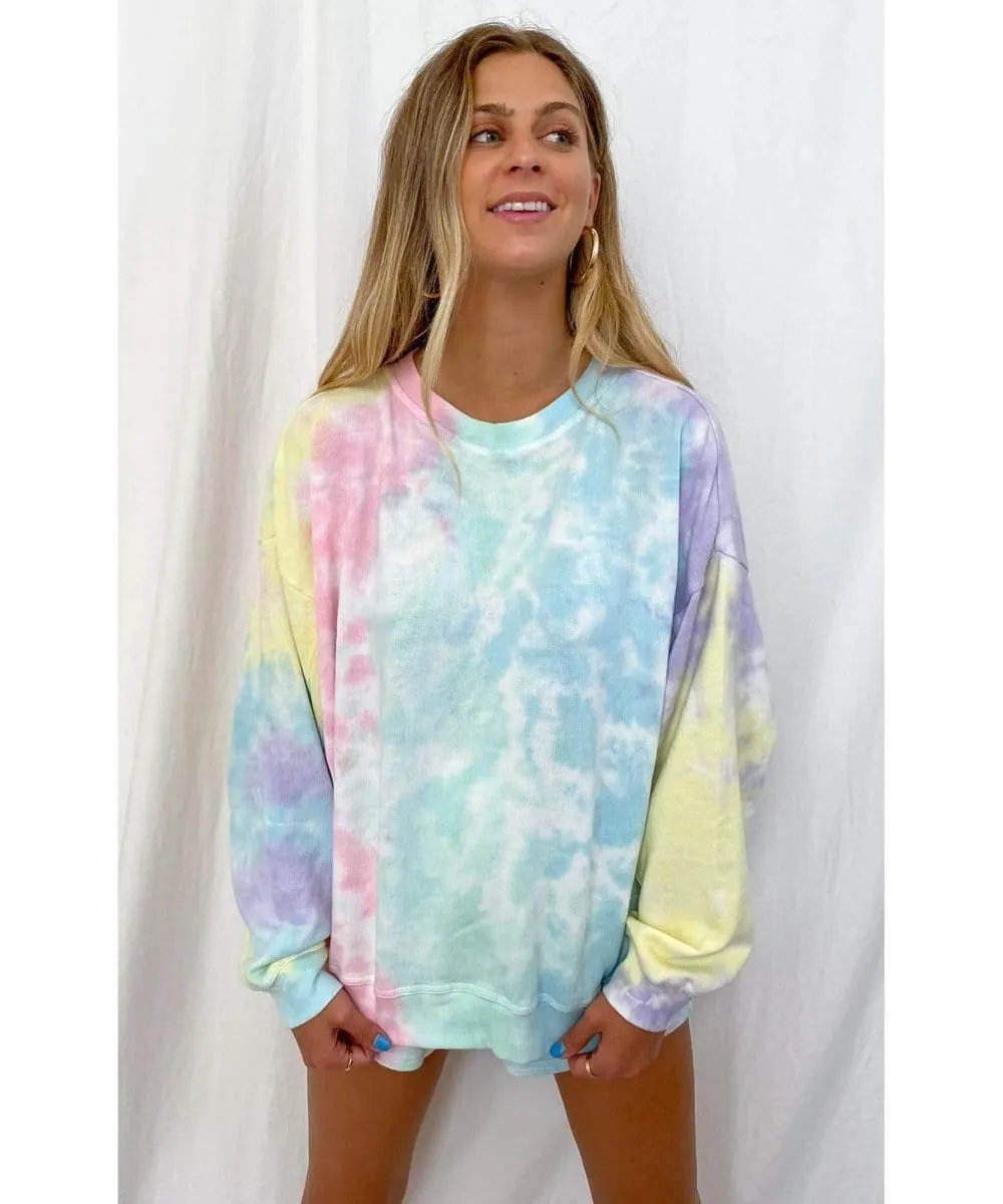 Girlfriend Shorts Rainbow Tie Dye