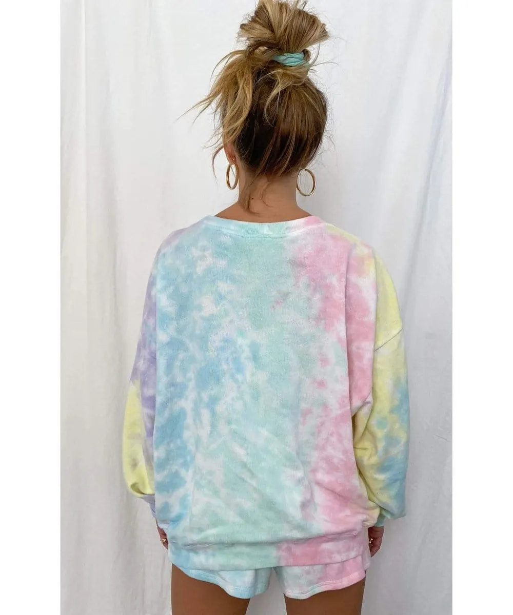 Girlfriend Shorts Rainbow Tie Dye