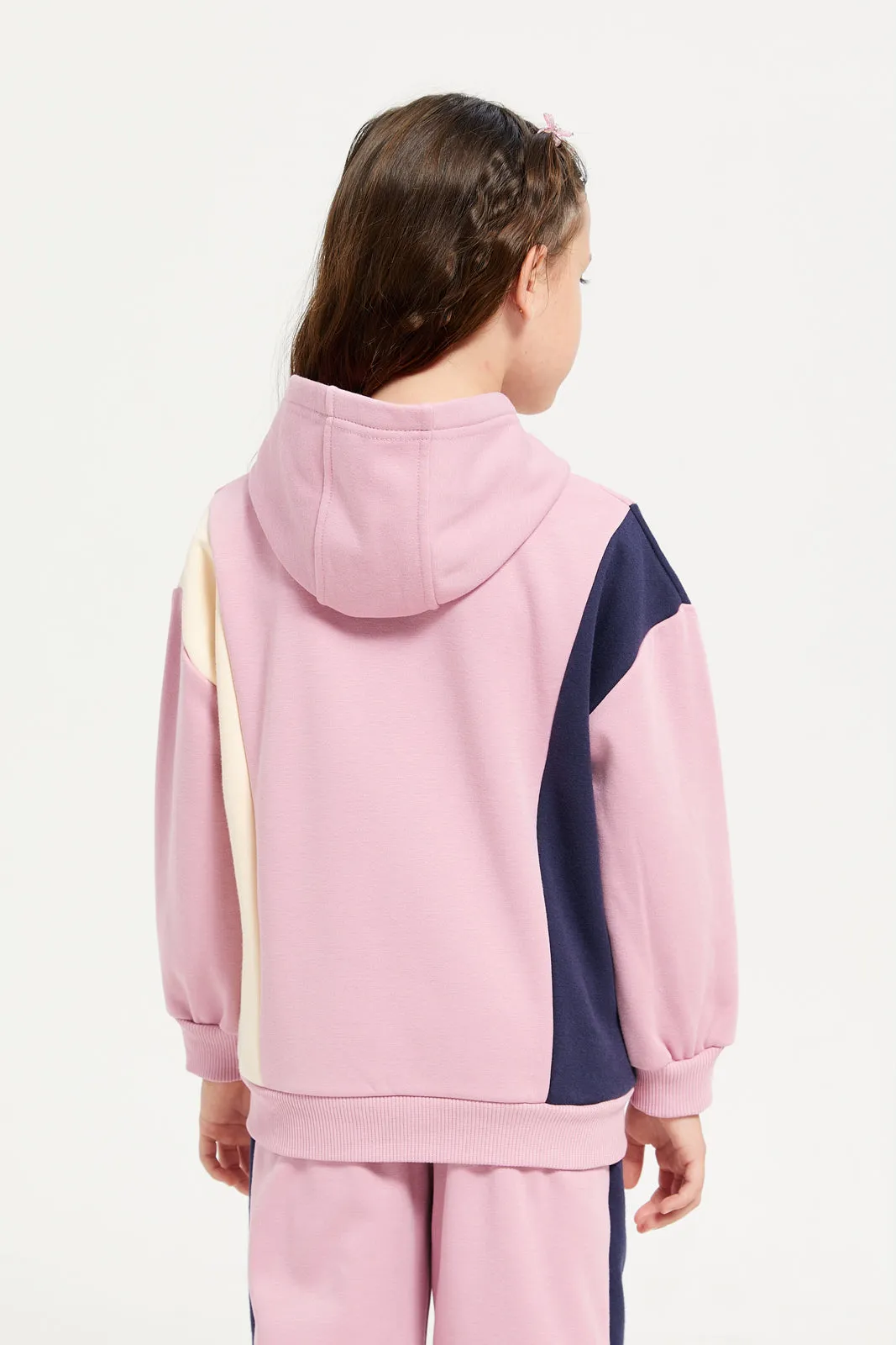 Girls Pink Hooded Sweatshirt