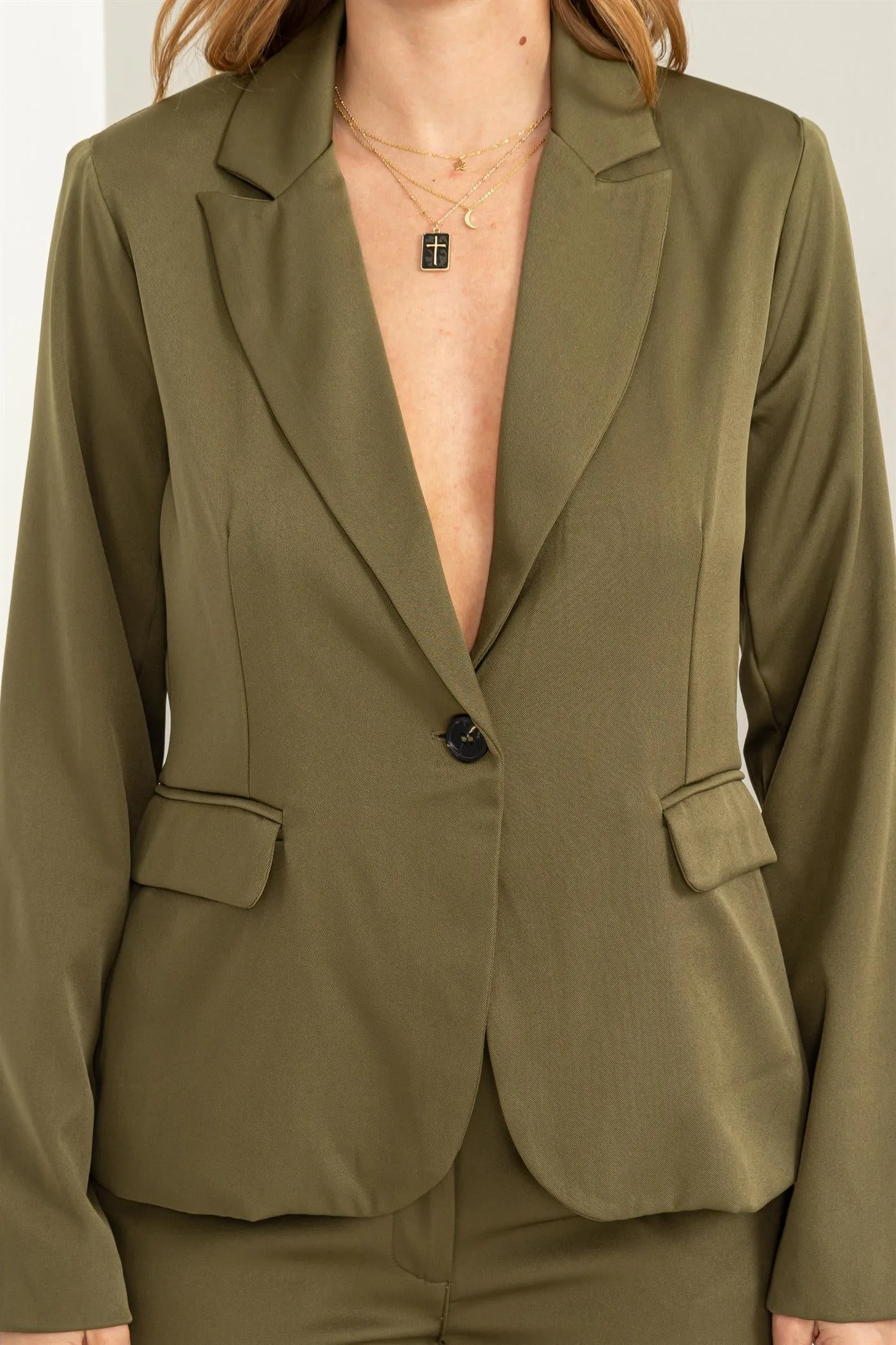 HF23E961-Classic Single-button Blazer