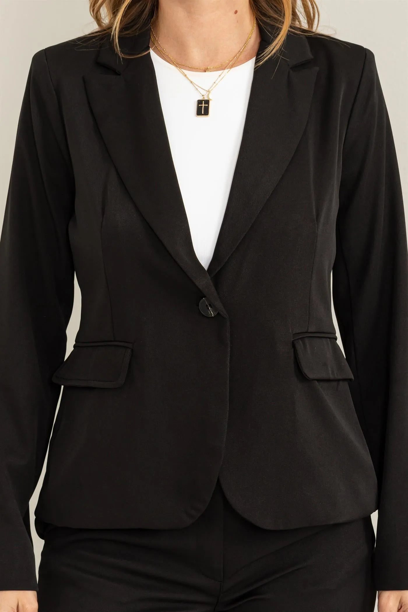 HF23E961-Classic Single-button Blazer