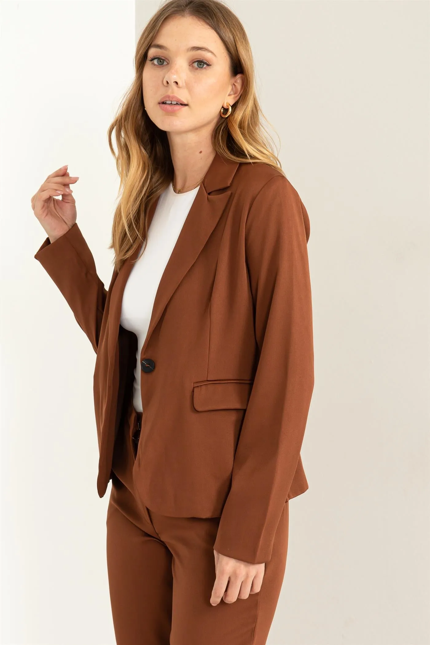 HF23E961-Classic Single-button Blazer