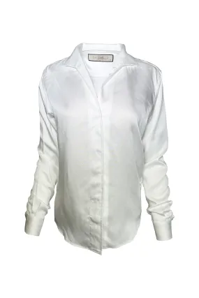 Hidden Button Blouse 7995 | Ivory | Clearance Final Sale