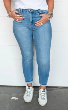 High Rise Ankle Skinny Denim Jeans - Mica - Final Sale