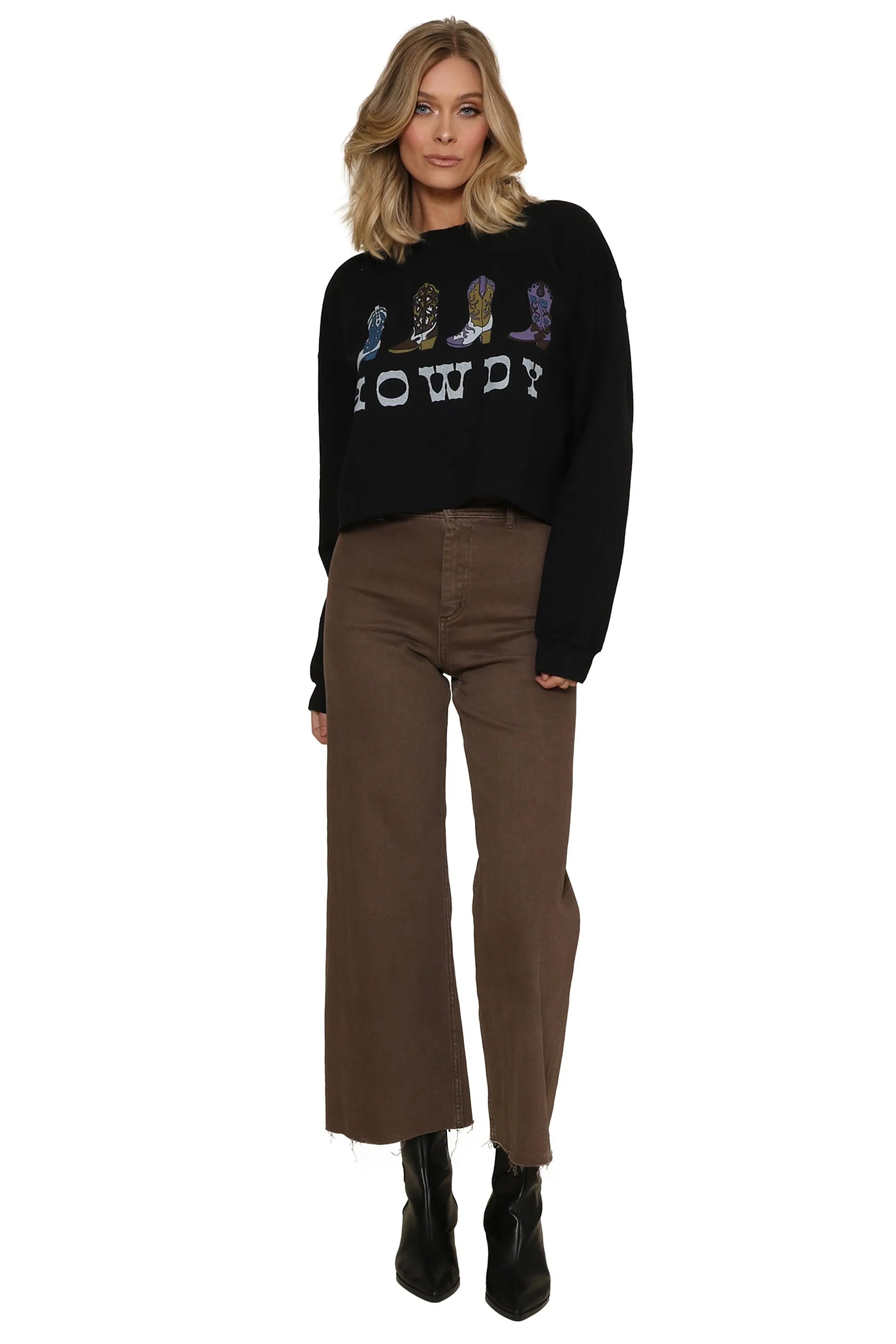 Howdy Boots Raw Edge Sweatshirt