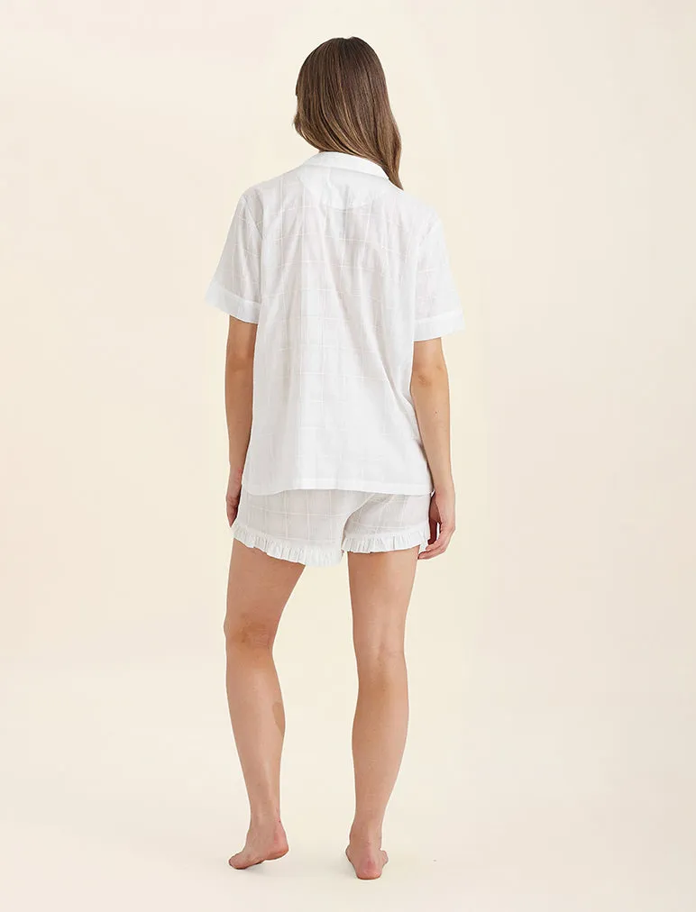 Ivy Organic Cotton Frill Short Sleeve PJ Shirt