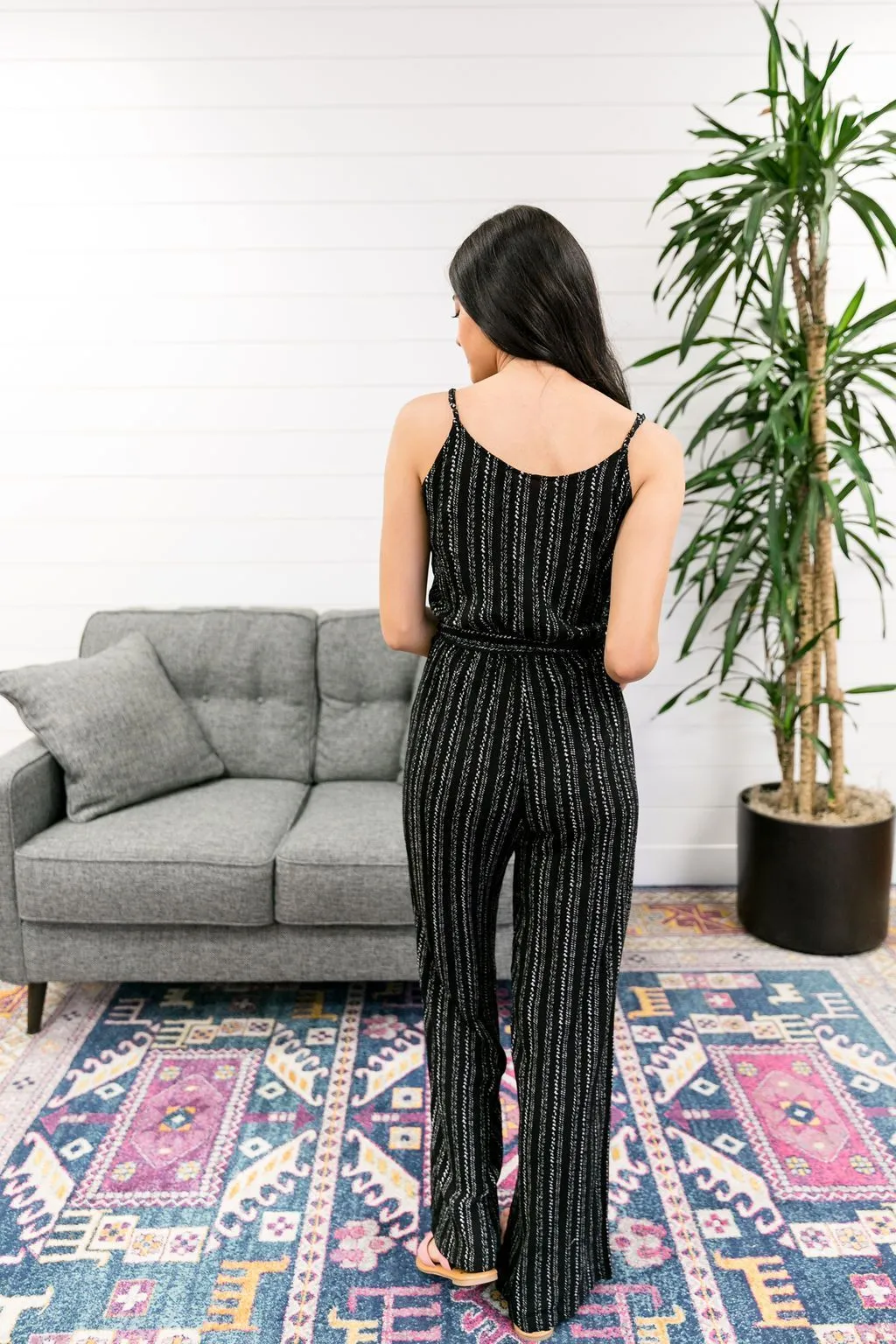 Julia Button-Down Jumpsuit In Black