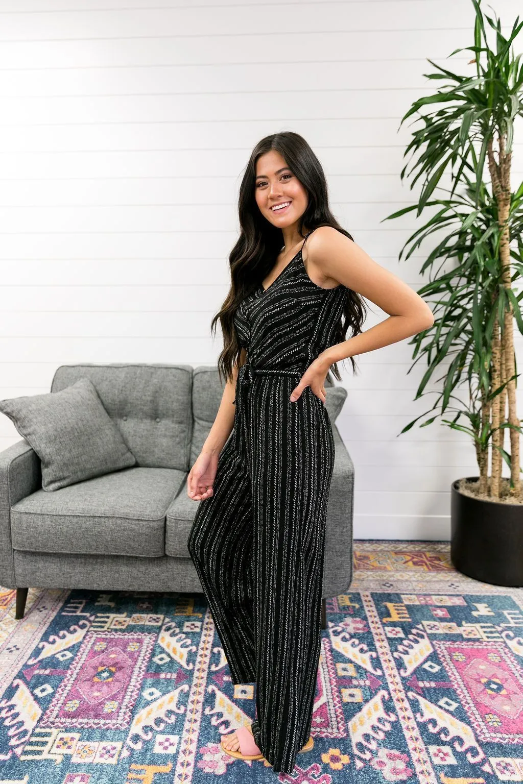 Julia Button-Down Jumpsuit In Black