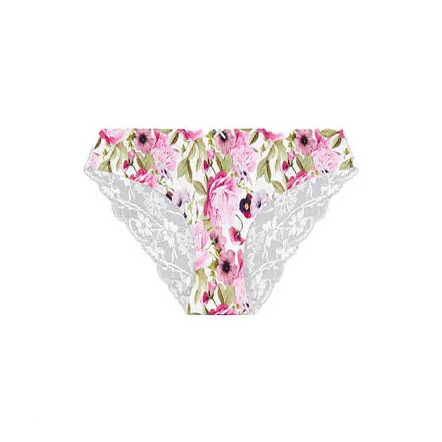 Lace Bum Bikini Brief - Floral Prints