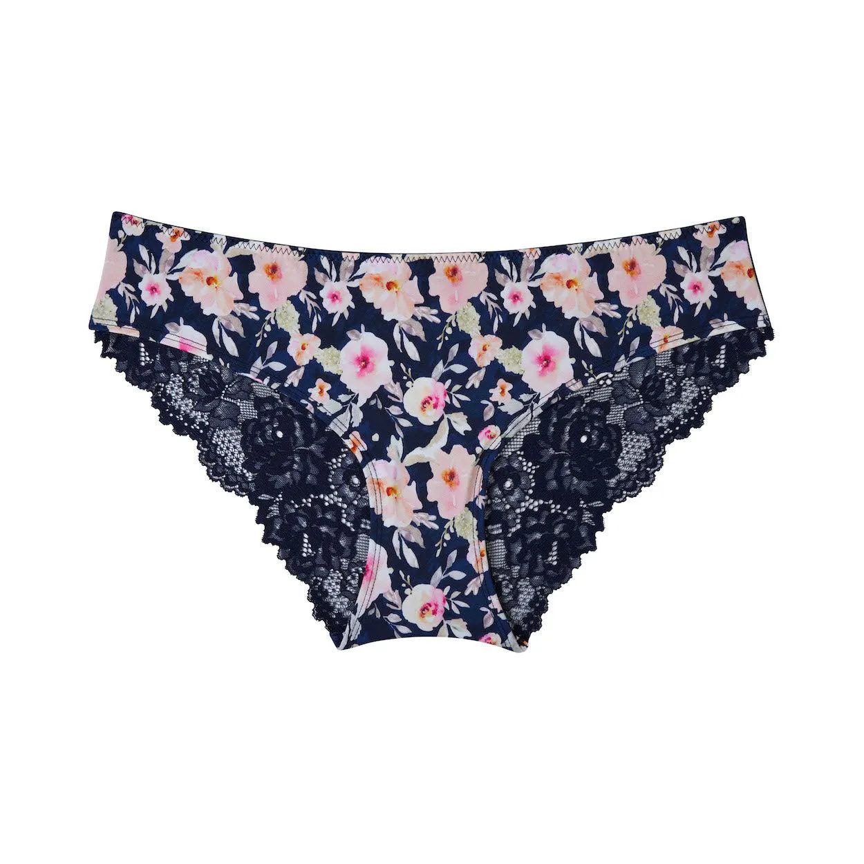 Lace Bum Bikini Brief - Floral Prints