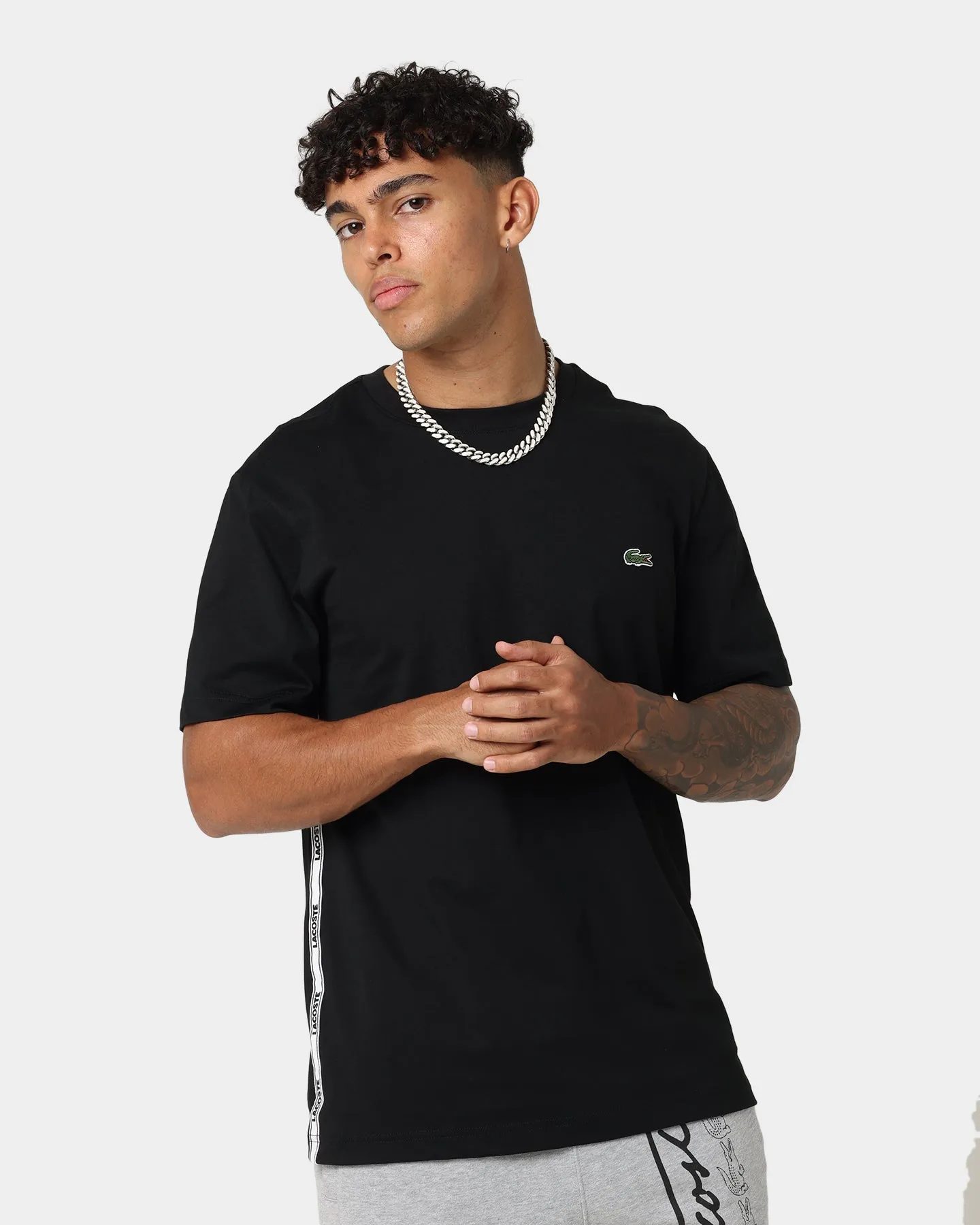 Lacoste Lifestyle Side Tape T-Shirt Black