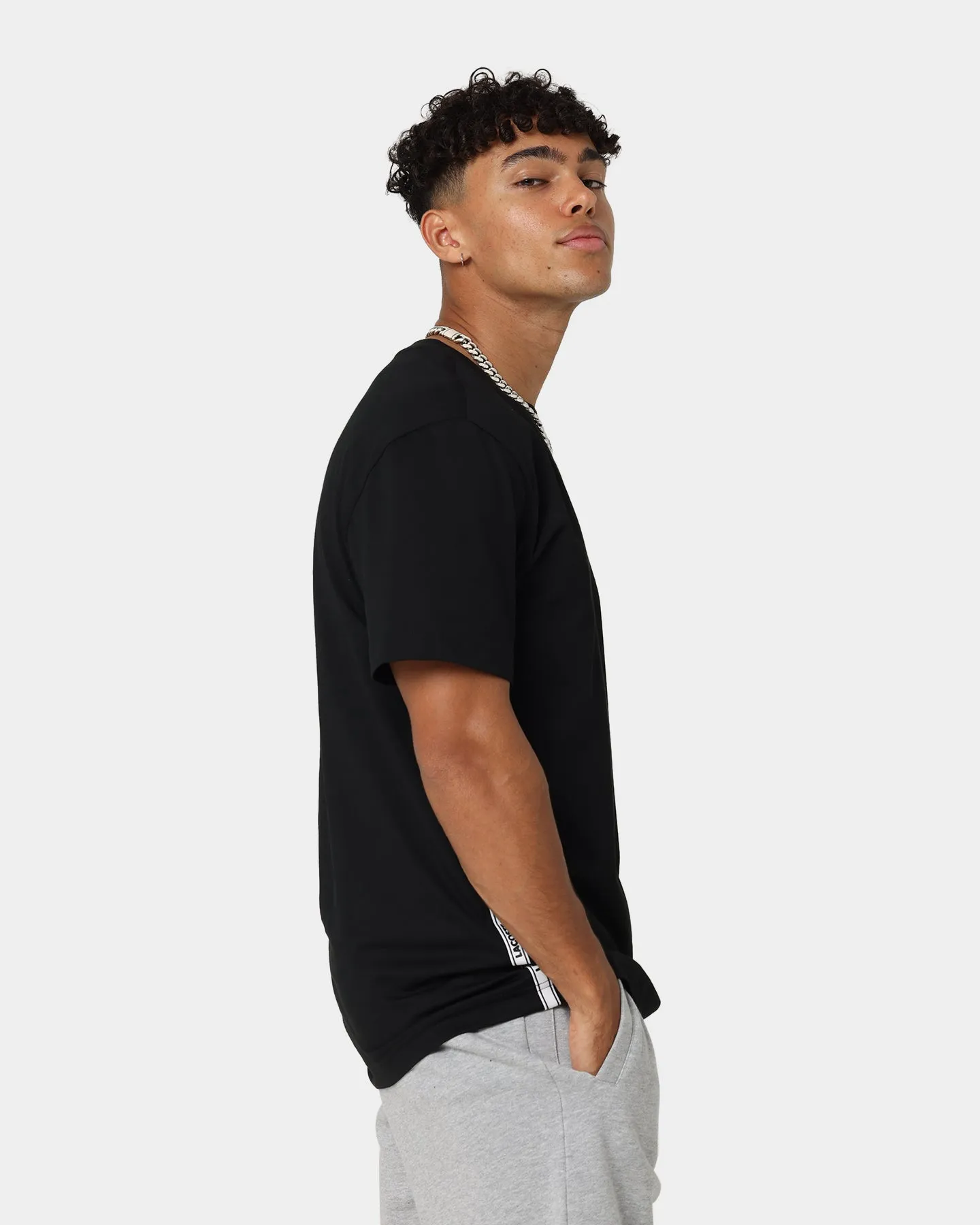 Lacoste Lifestyle Side Tape T-Shirt Black