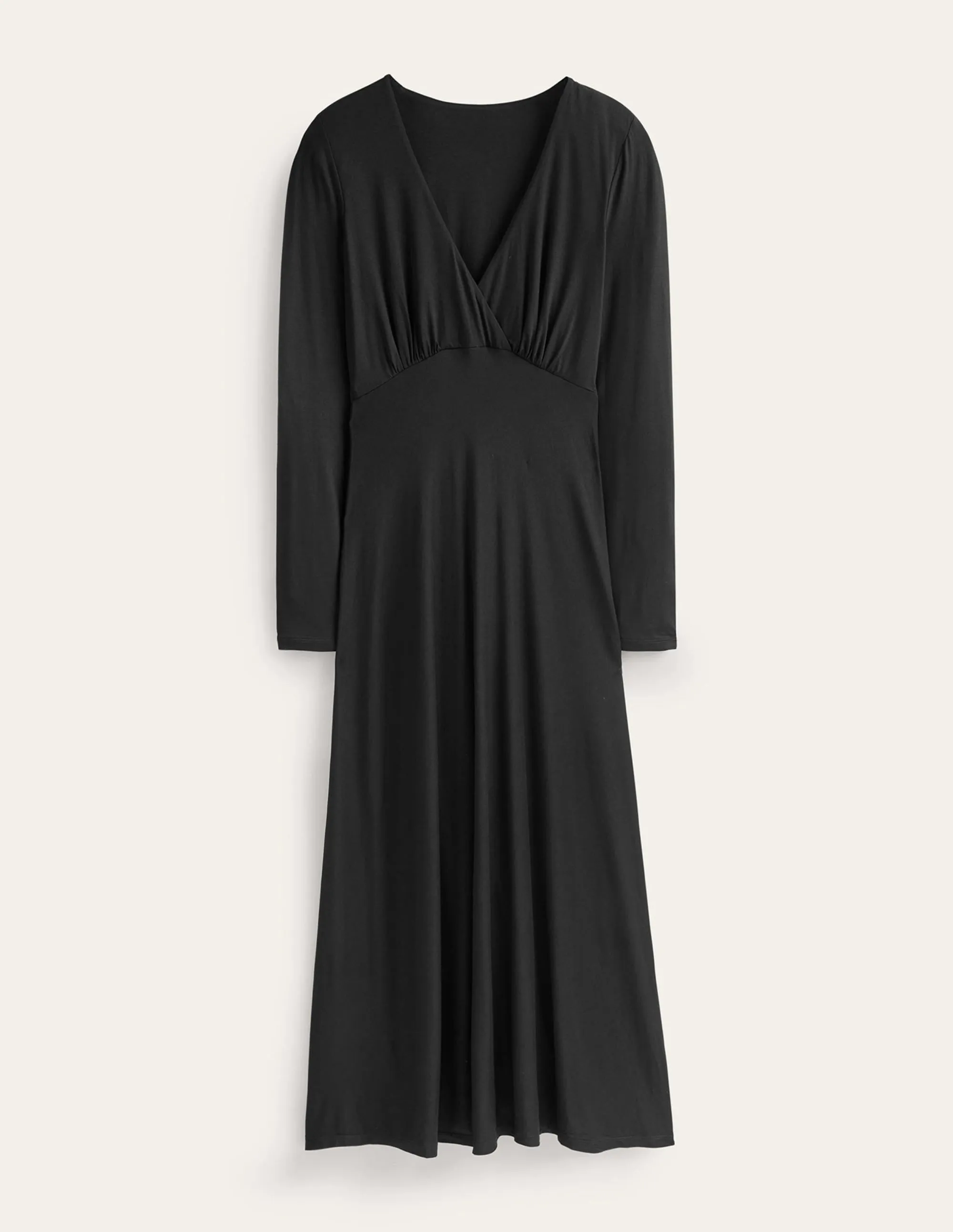 Long Sleeve Jersey Tea Dress-Black