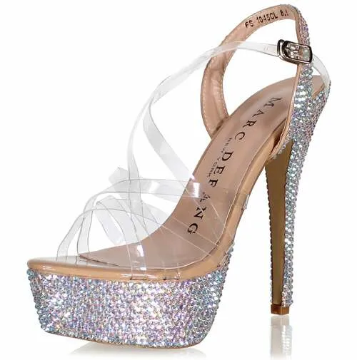 Marc Defang AB CLEAR MARC TOPS Platform Pageant heel Prom Shoe Swimsuit Formal