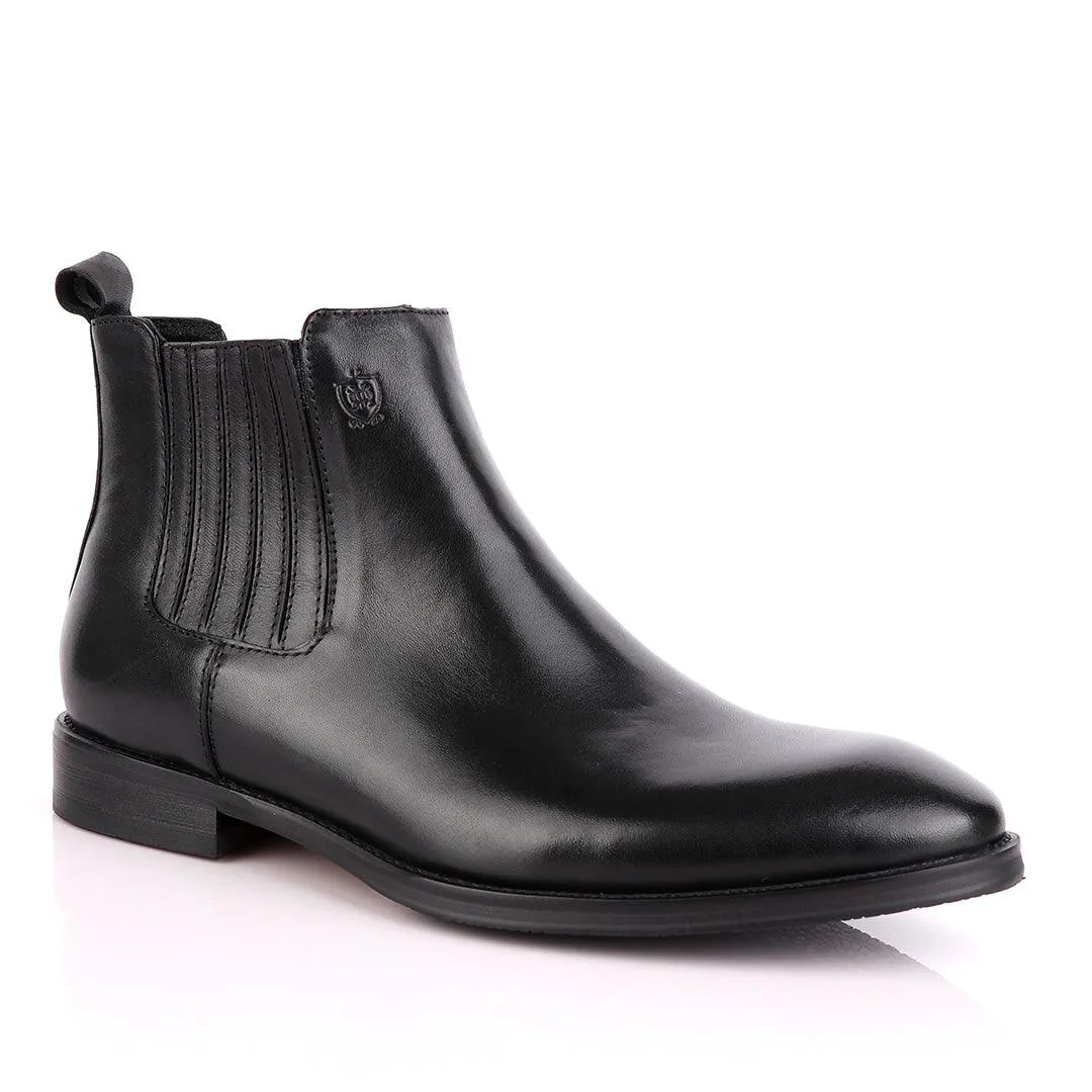 Massimo Dutti High tops Brogues Leather Chelsea Black Boot