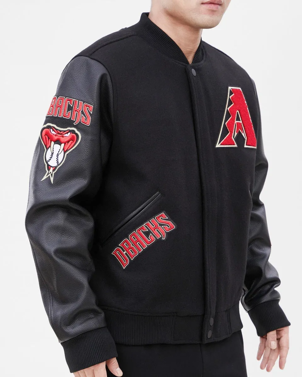 MLB ARIZONA DIAMONDBACKS CLASSIC WOOL MEN'S VARSITY JACKET (BLACK)