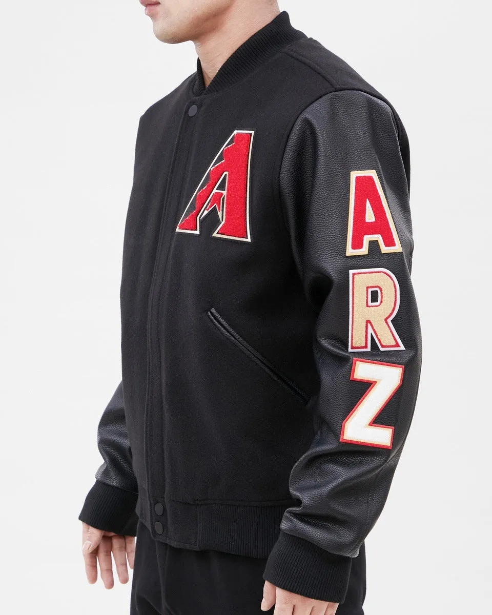 MLB ARIZONA DIAMONDBACKS CLASSIC WOOL MEN'S VARSITY JACKET (BLACK)