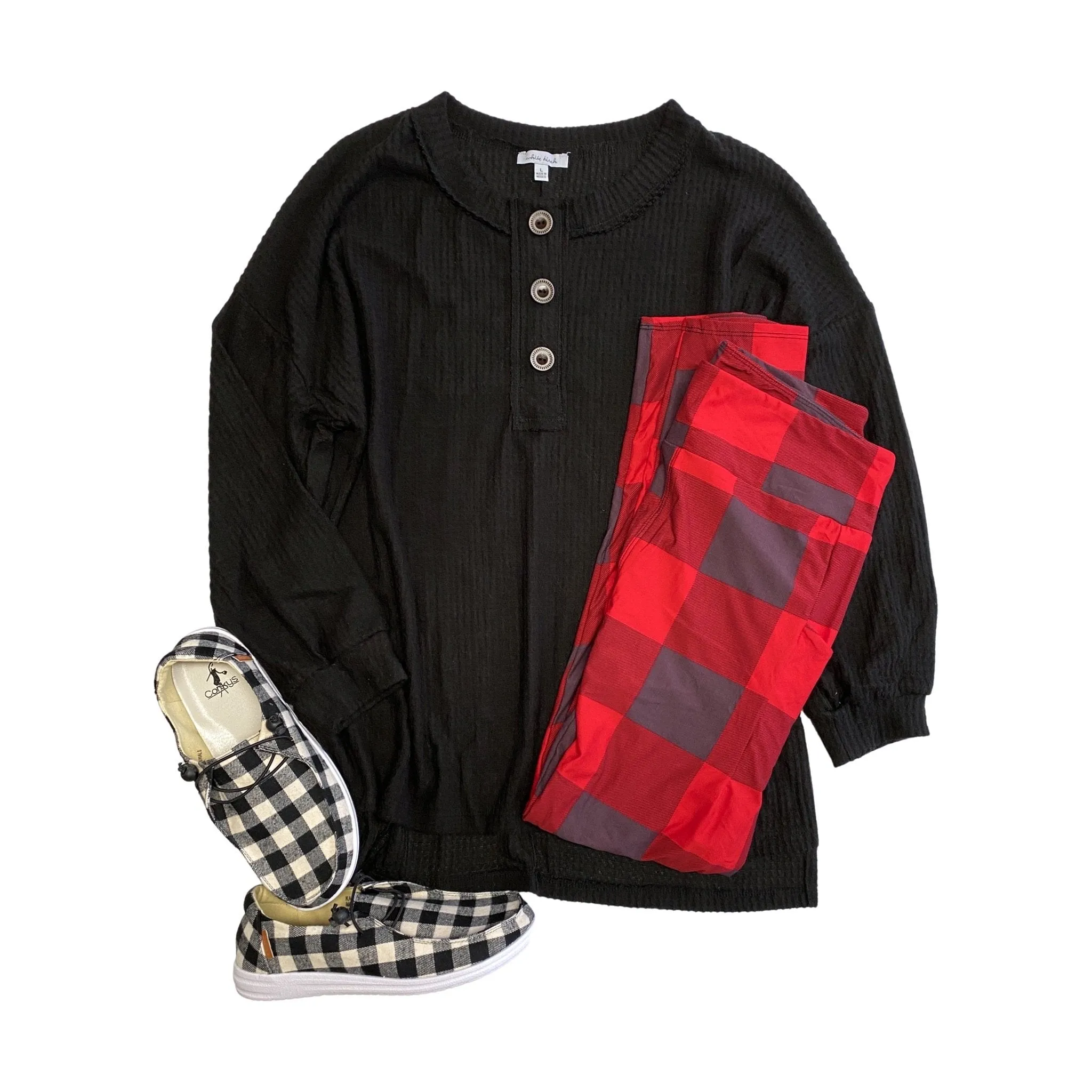 My Plaid Pocket Leggings in Red